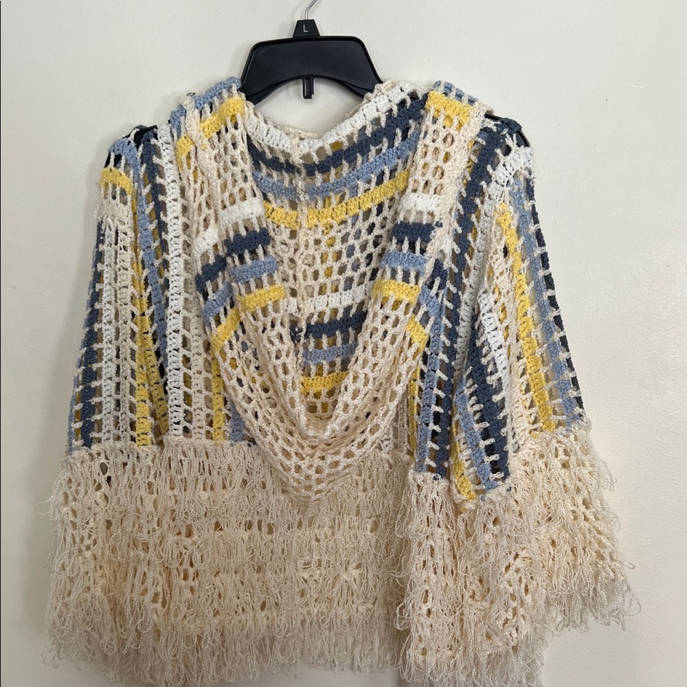 POL Cream and Blue Crochet Cardigan - Picture 8 of 9